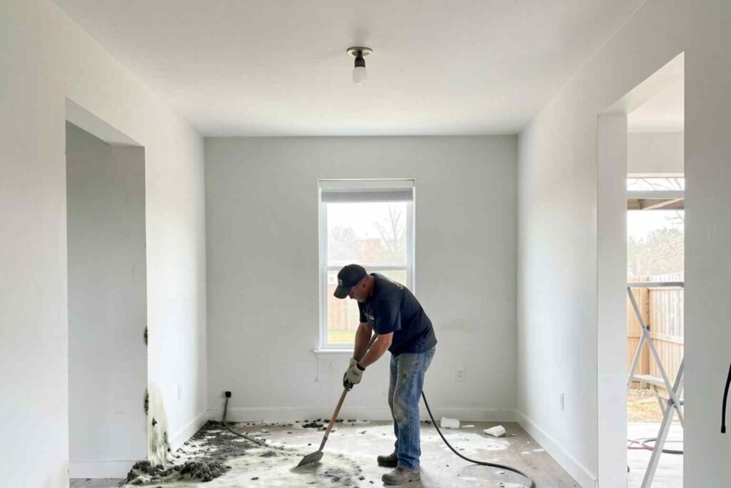 working on mold remediation